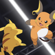 Pikachu and Raichu battle it out in the Pokémon anime.